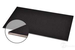 Carbon + balsa 2mm + Carbon, 290x160mm